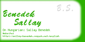 benedek sallay business card